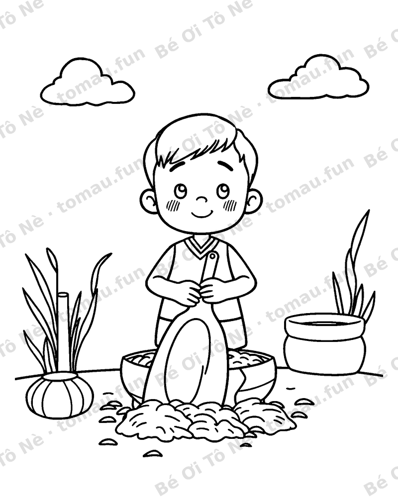 Cái vợt gạo làm bánh chưng